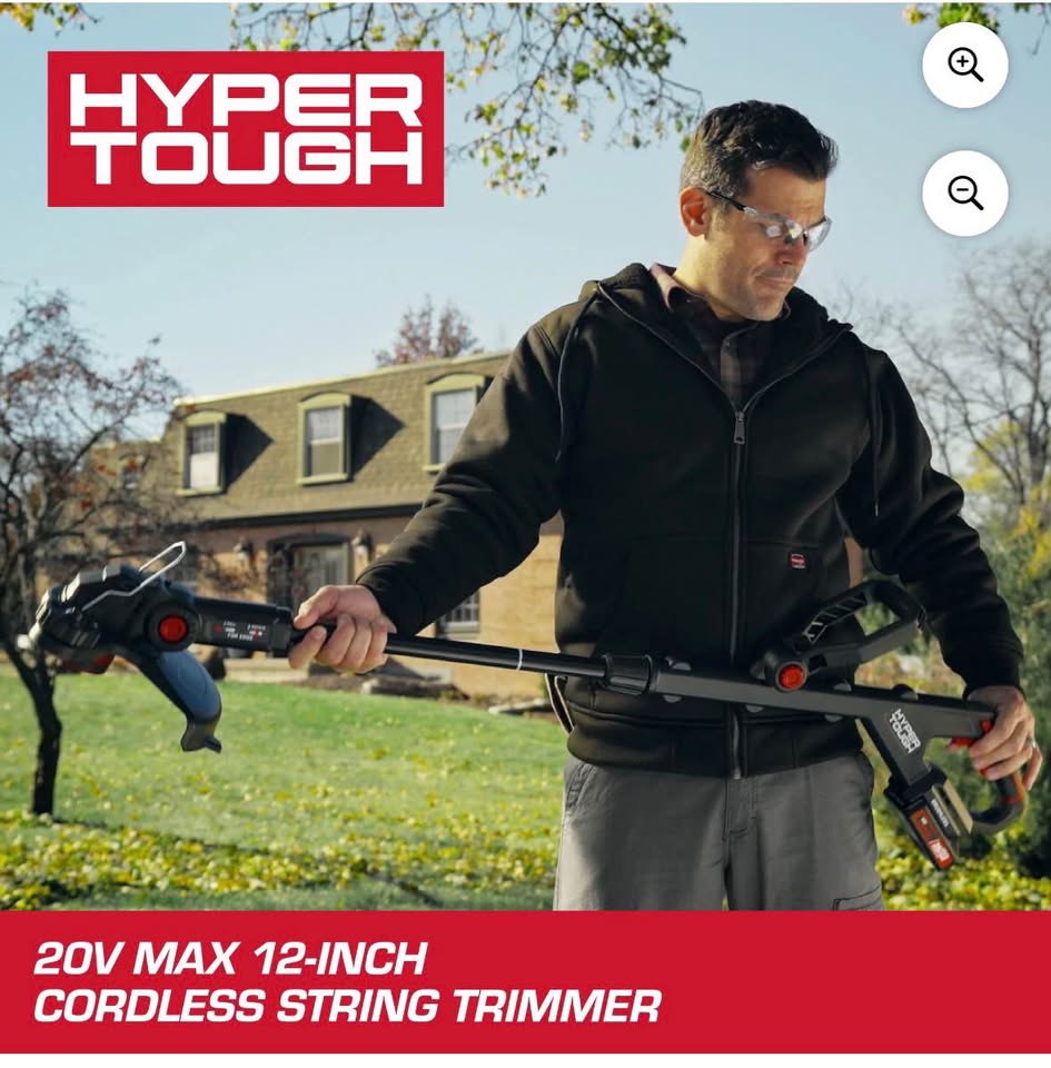 Hyper Tough 20V Cordless String Trimmer 12” (Battery Included)