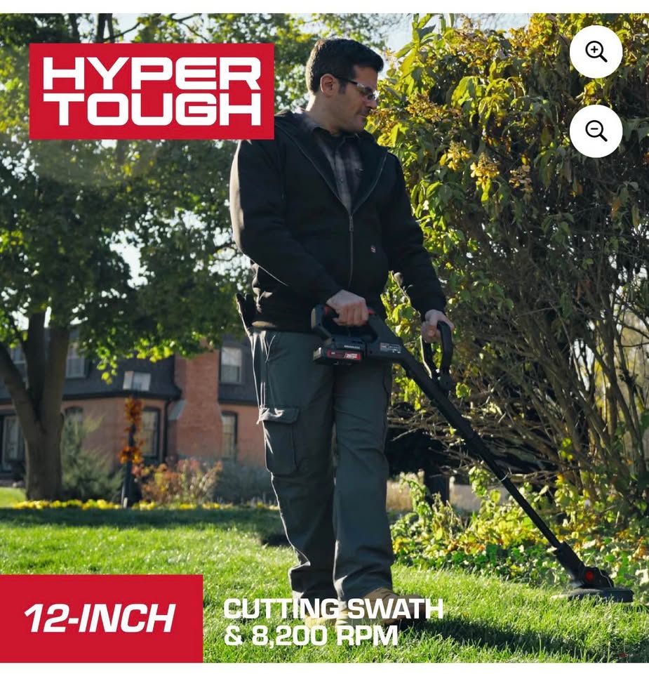 Hyper Tough 20V Cordless String Trimmer 12” (Battery Included)