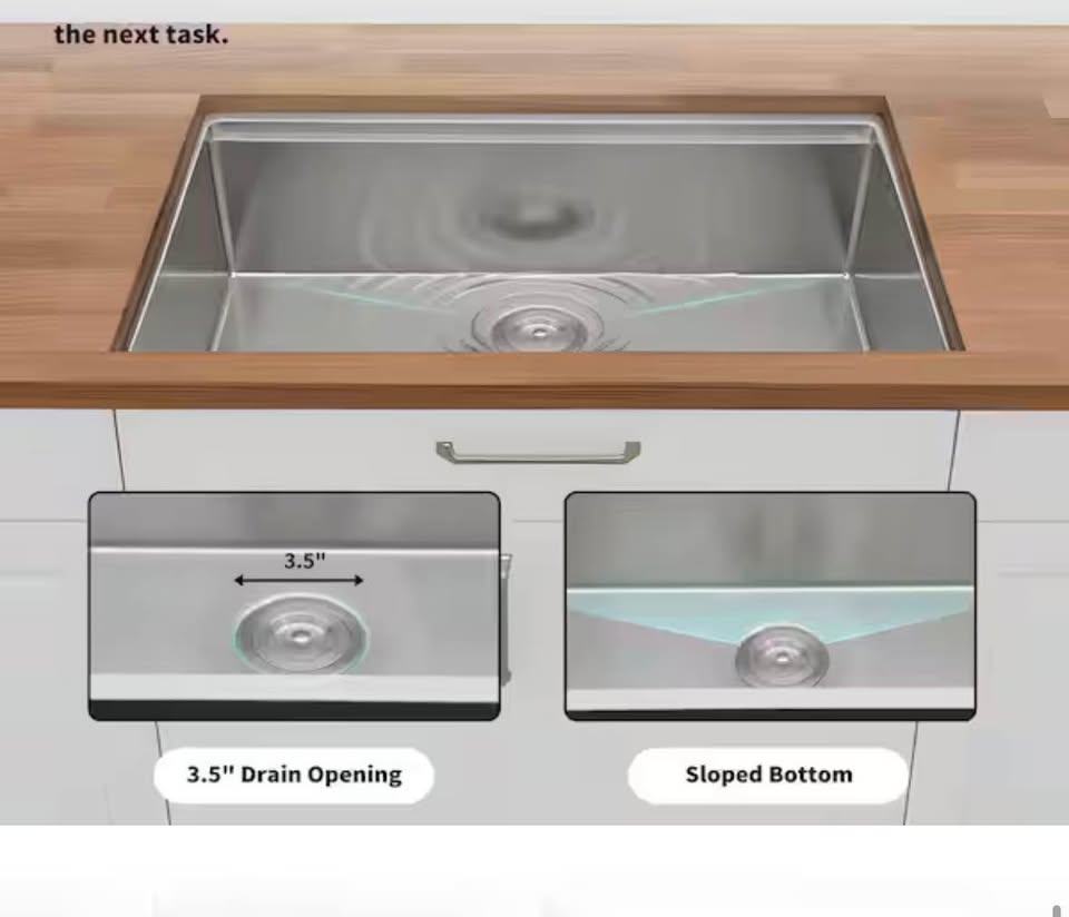 MYRYY 30”x18” Undermount Stainless Steel Kitchen Sink, 16-Gauge, Single Bowl with Accessories