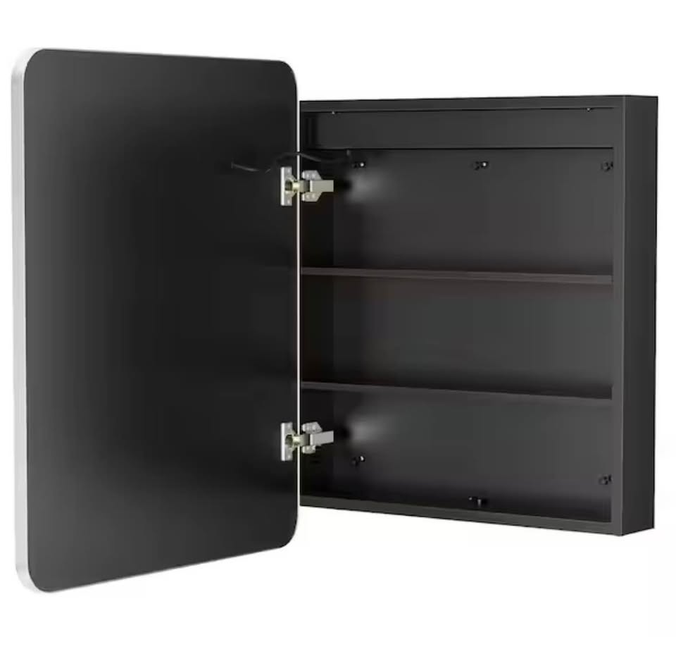 HOMEIBRO 24”x30” Silver LED Medicine Cabinet Mirror, Recessed/Surface Mount