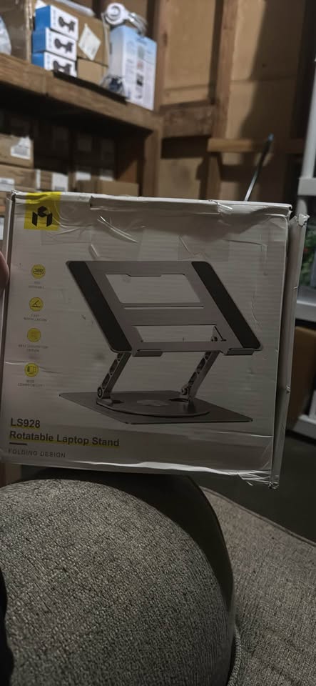 Adjustable 360° Rotating Foldable Laptop Stand for Up to 16” Laptops, Silver