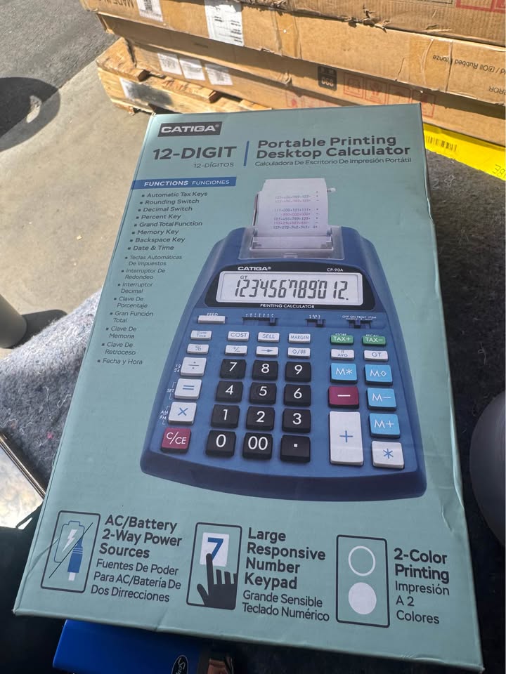 CATIGA Printing Calculator with Paper Roll – 10 Key Desktop Adding Machine