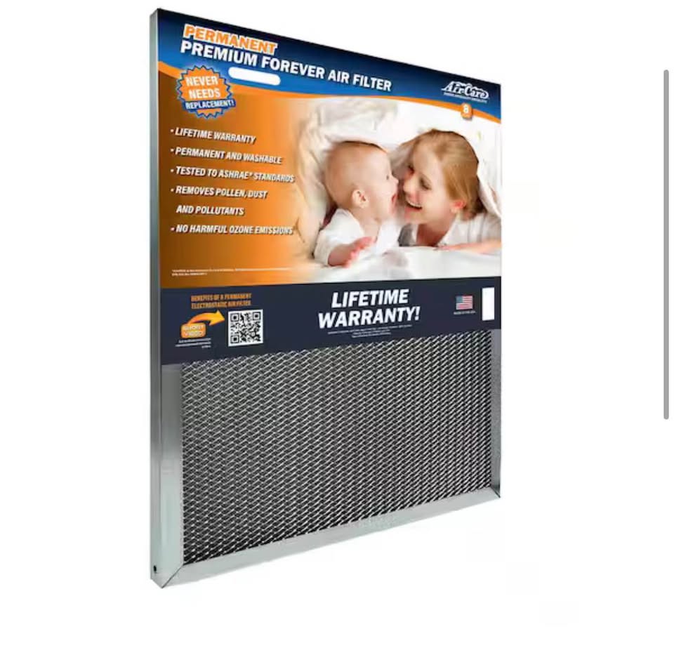 Air-Care 16 in. x 20 in. x 1 in. Permanent Washable Air Filter Merv 8