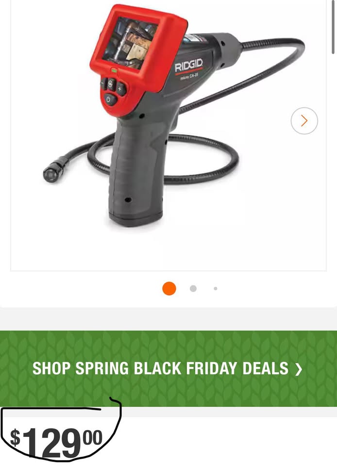 RIDGID CA-25 Micro Inspection Camera, 2.7” Display, 4 ft Cable