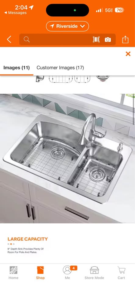 Glacier Bay Bratten 33 in. 60/40 Double Bowl Stainless Steel Kitchen Sink