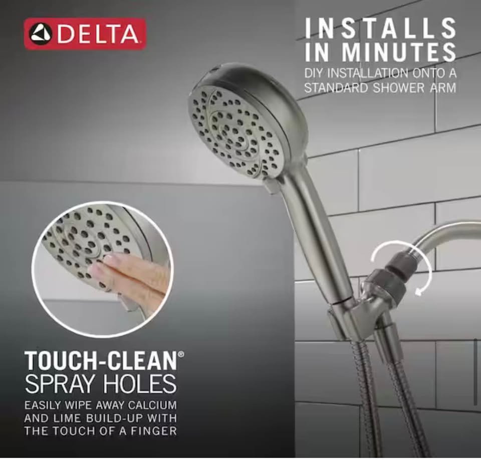 Delta ProClean 6-Spray Handheld Shower Head Brushed Nickel 1.75 GPM