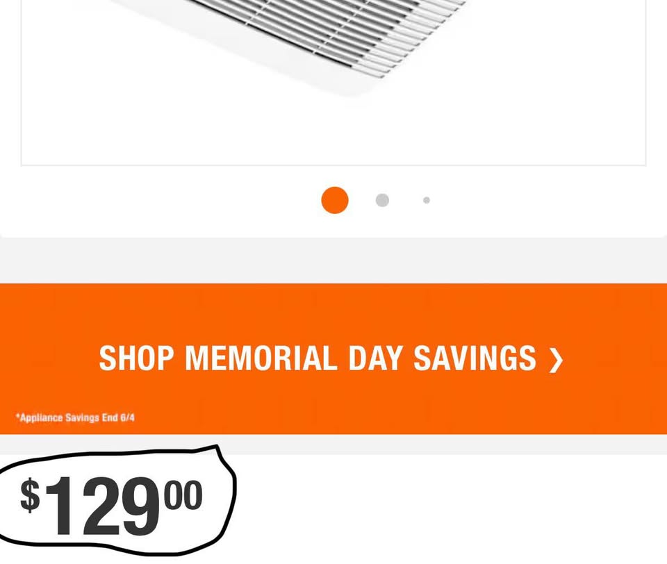 Commercial Electric 110 CFM Bathroom Exhaust Fan w/ Humidity Sensor 1.5 Sone