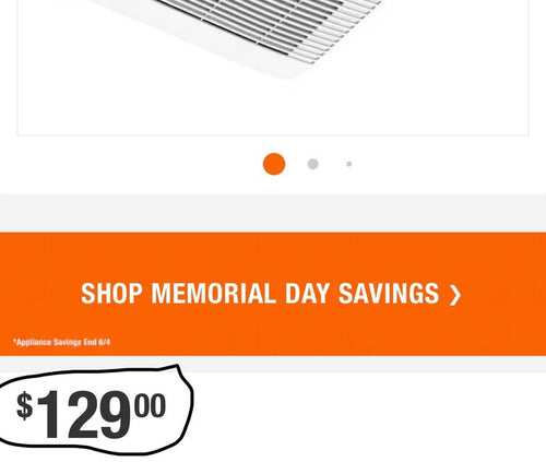Commercial Electric 110 CFM Bathroom Exhaust Fan w/ Humidity Sensor 1.5 Sone
