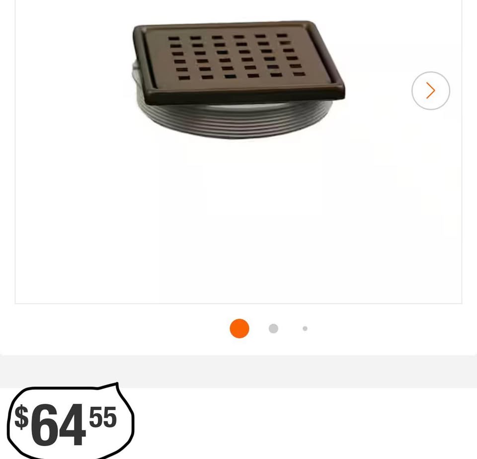 Everbilt 4” Square Shower Drain Grate