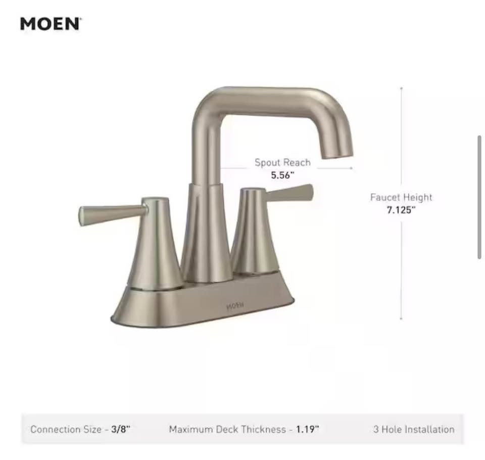 Moen Ronan 4 in. 2-Handle Bathroom Faucet Brushed Nickel