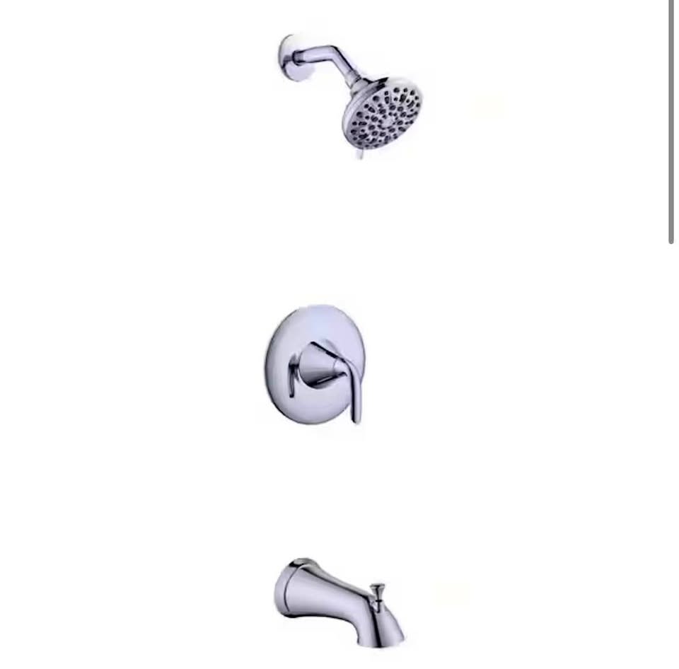 Glacier Bay Irena Chrome Tub & Shower Faucet Set 6-Spray w/ Valve