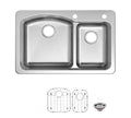 Glacier Bay Bratten 33 in. 60/40 Double Bowl Stainless Steel Kitchen Sink