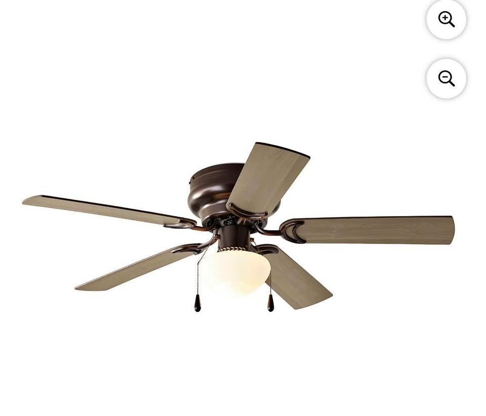 Mainstays 44” Ceiling Fan w/ Light – Bronze (Glass Cracked)
