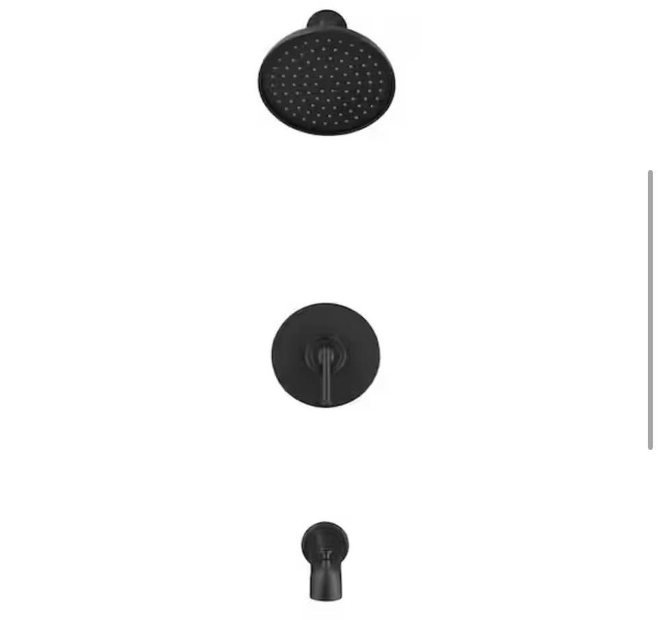 Glacier Bay Oswell Matte Black Tub & Shower Faucet Set