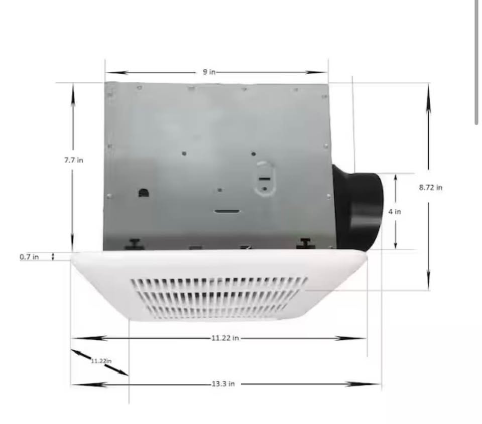 Commercial Electric 110 CFM Bathroom Exhaust Fan w/ Humidity Sensor 1.5 Sone