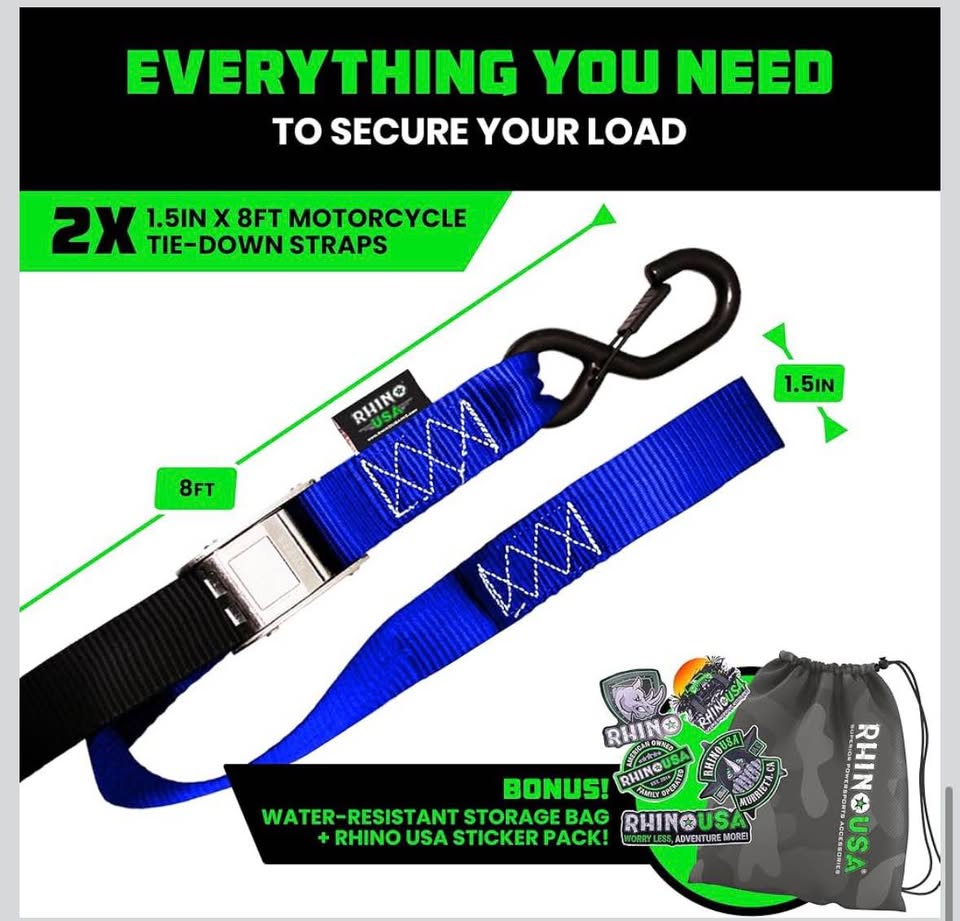 Rhino USA Motorcycle Tie Down Straps