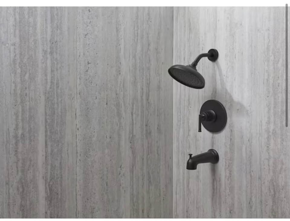 Glacier Bay Oswell Matte Black Tub & Shower Faucet Set