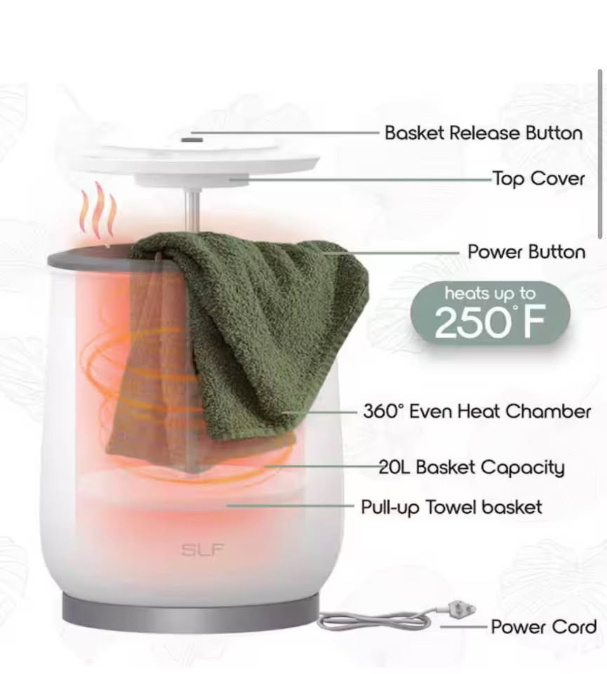 20L WHITE AC POWERED BUCKET TOWEL WARMER TW100