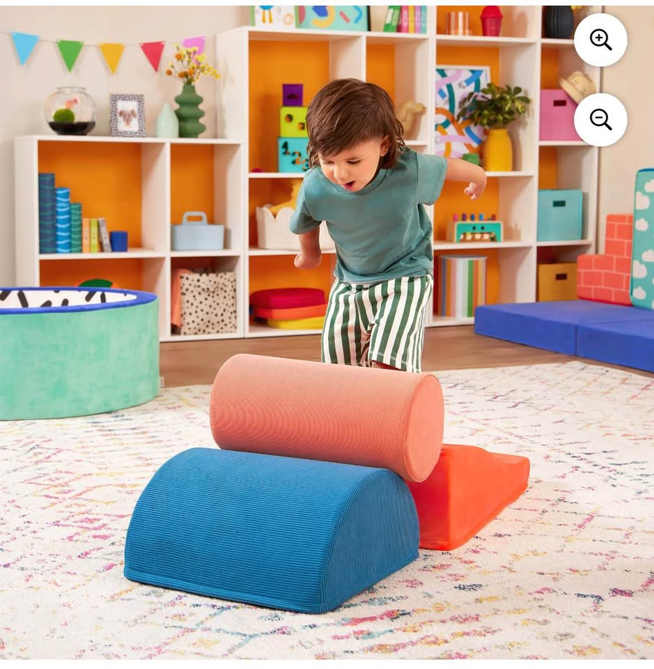 Battat Squishy Stack Rollers 3 Foam Multicolor Indoor Play Shapes, Toddler and Preschool Toys
