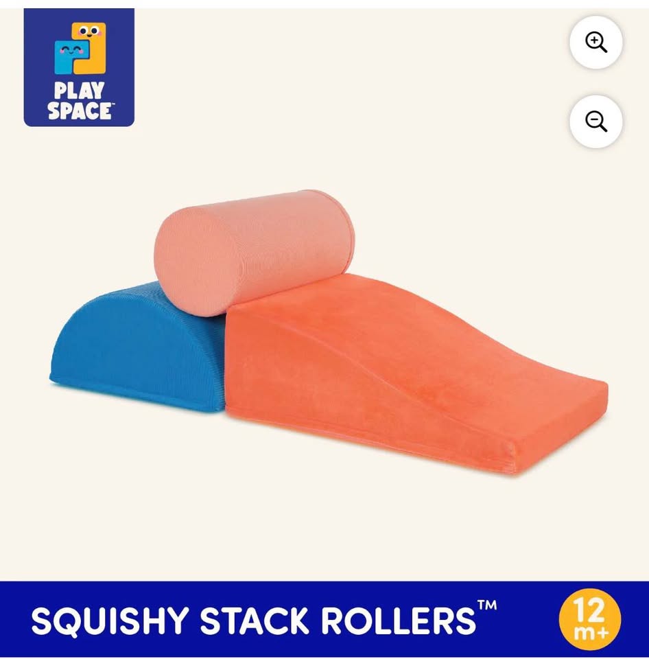 Battat Squishy Stack Rollers 3 Foam Multicolor Indoor Play Shapes, Toddler and Preschool Toys