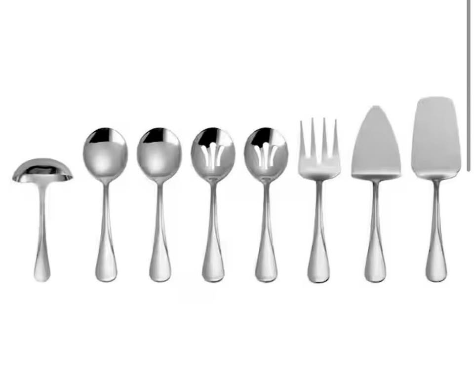 Gourmet Basics by Mikasa Kaylee 8-pc Serving Set, Stainless Steel 18/0