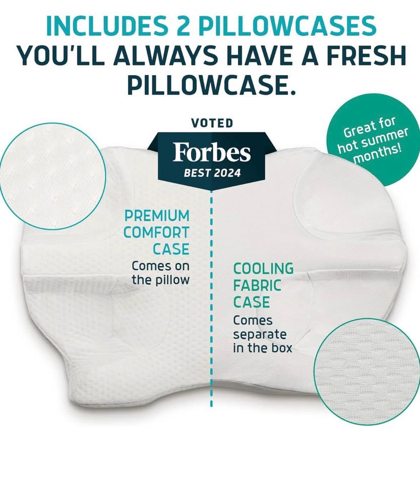 Lunderg CPAP Pillow (Medium-Firm) with Adjustable Height + 2 Pillowcases