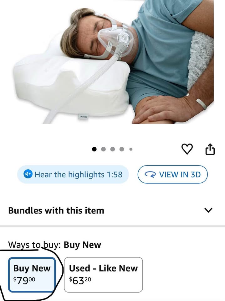 Lunderg CPAP Pillow (Medium-Firm) with Adjustable Height + 2 Pillowcases