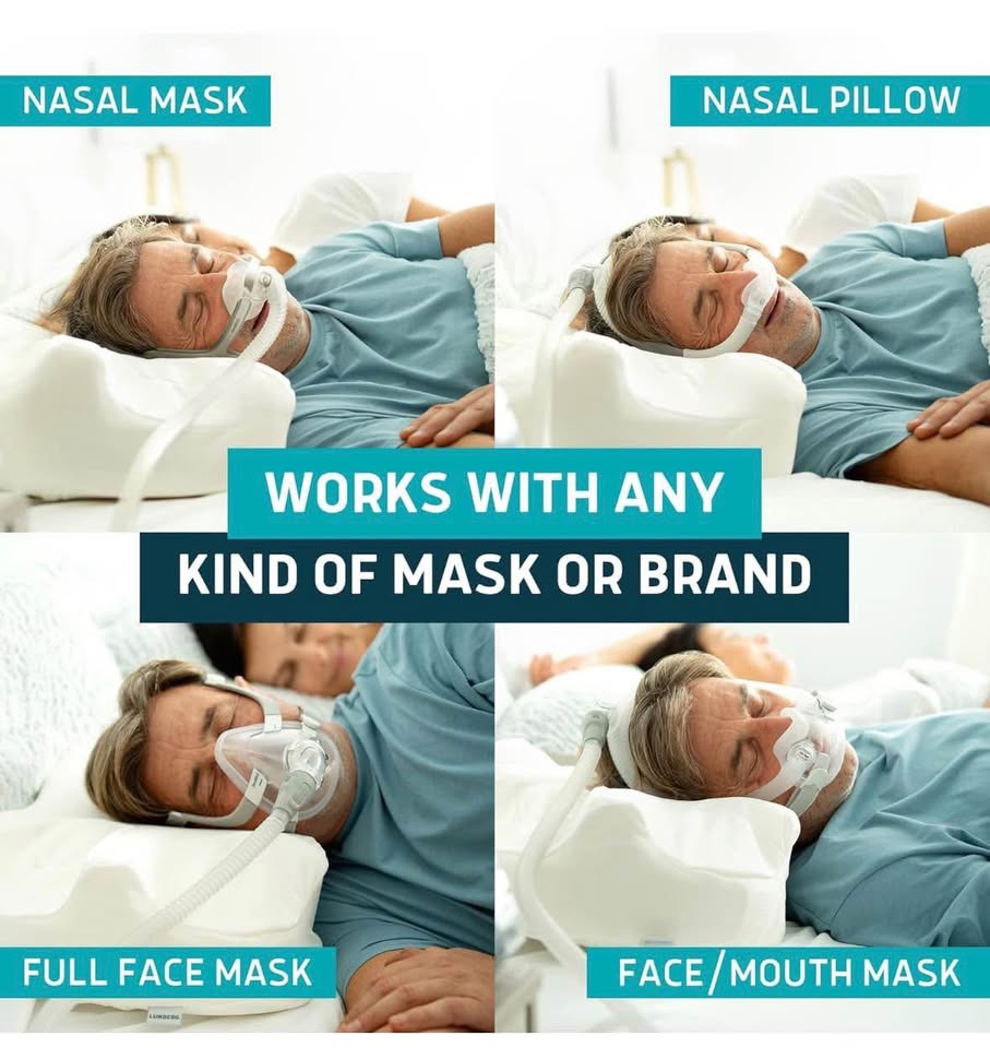 Lunderg CPAP Pillow (Medium-Firm) with Adjustable Height + 2 Pillowcases