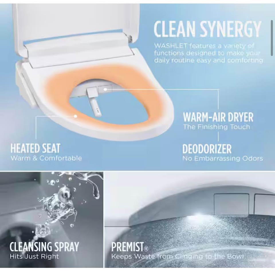 Shop TOTO S2 Washlet Electric Heated Bidet Seat for Elongated Toilet in Cotton White