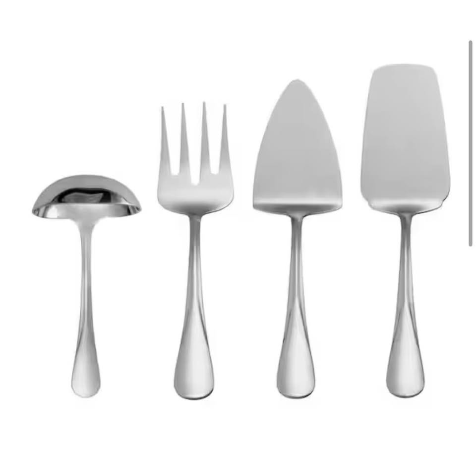Gourmet Basics by Mikasa Kaylee 8-pc Serving Set, Stainless Steel 18/0