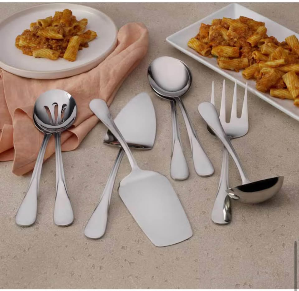 Gourmet Basics by Mikasa Kaylee 8-pc Serving Set, Stainless Steel 18/0
