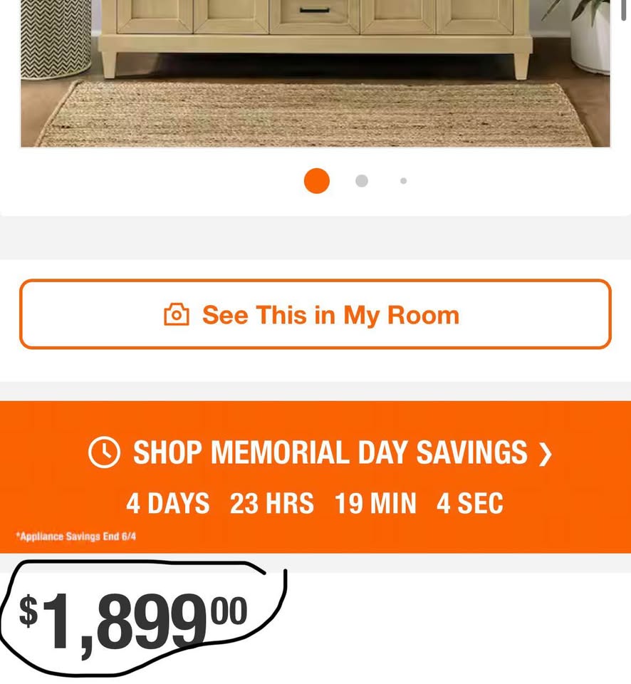Home Decorators Collection Talmore 60” Double Sink Light Oak Bathroom Vanity w/ White Marble Top