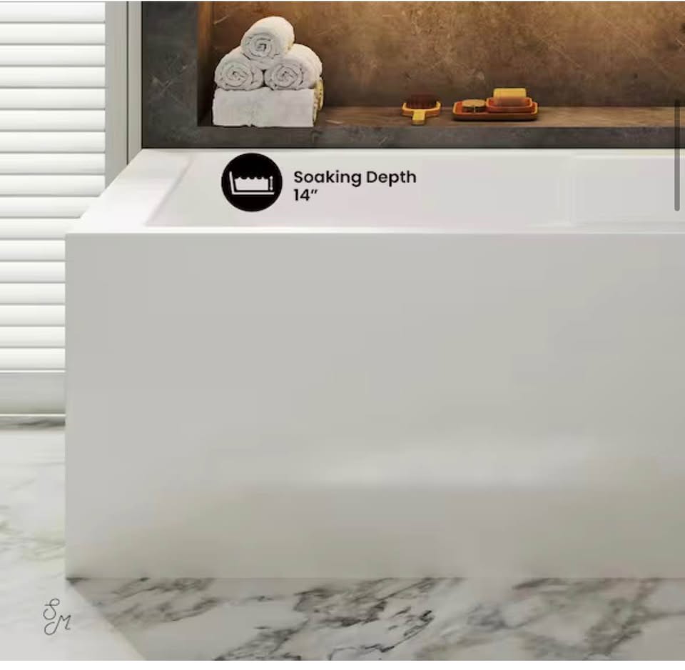 Swiss Madison Claire 60” Right-Hand Drain Acrylic Alcove Bathtub White