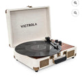 Victrola Venture Bluetooth Suitcase Record Player – Oak, 3-Speed