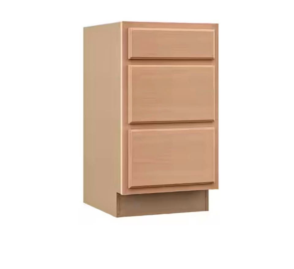 Hampton Bay 18” 3-Drawer Base Kitchen Cabinet