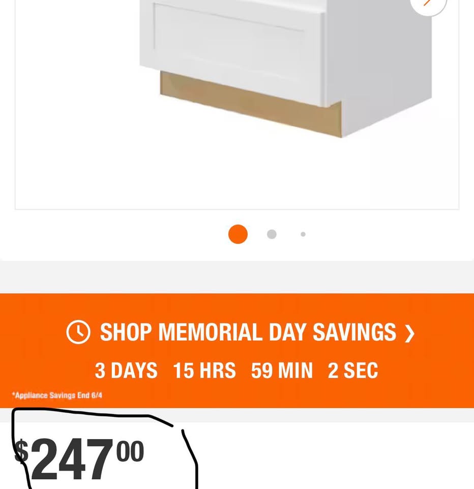 Hampton Bay Avondale 30” Shaker Microwave Base Cabinet – Alpine White