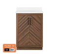 Glacier Bay Huckleberry 24” Spiced Walnut Bathroom Vanity w/ White Stone Top