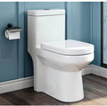 Hanikes Dual Flush One-Piece Round Toilet with Soft Close Seat White