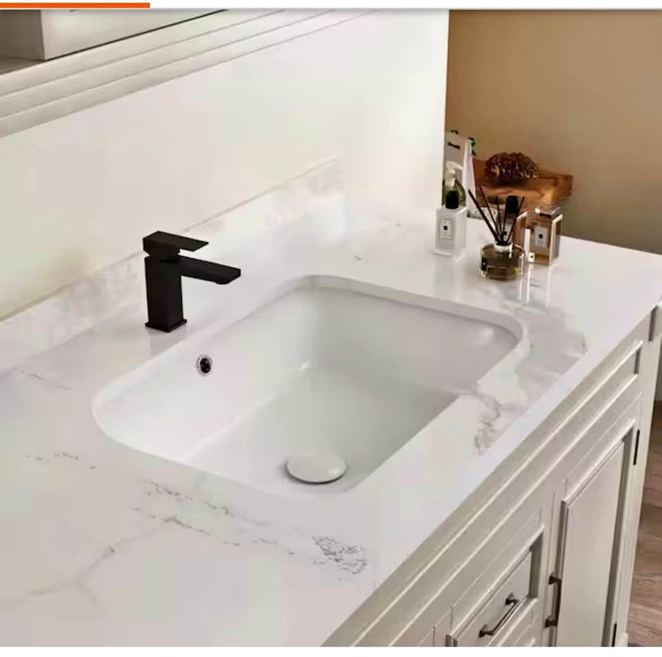 Glacier Bay 21 in. Rectangular Vitreous China Bathroom Sink in White