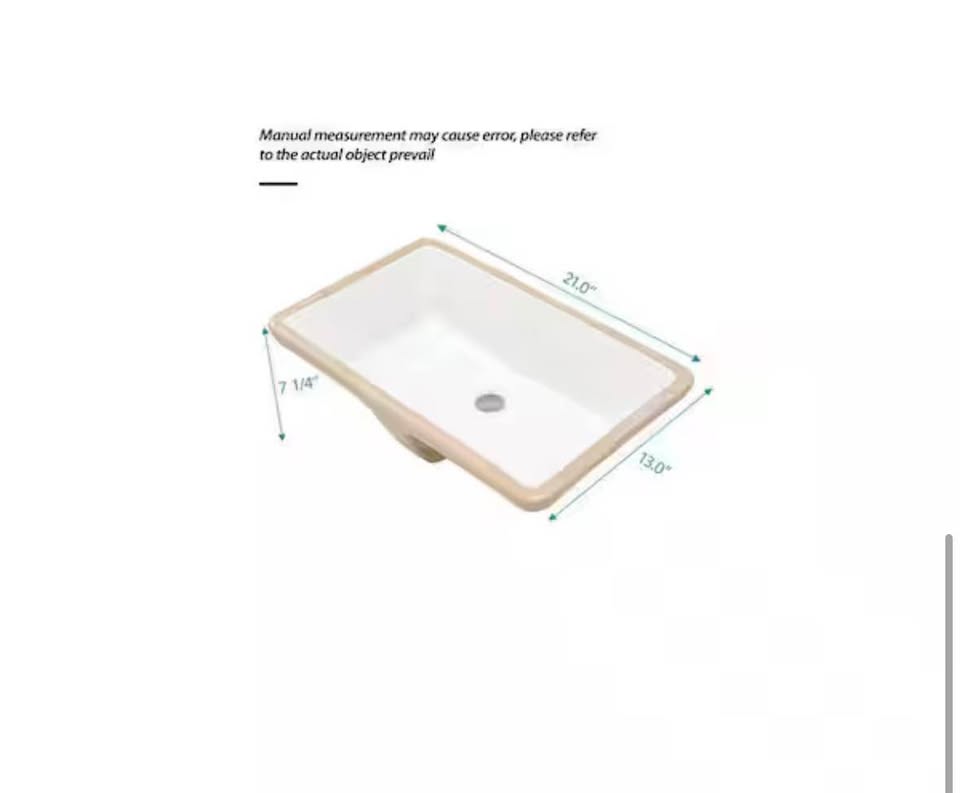 Undermount Rectangular Bathroom Sink