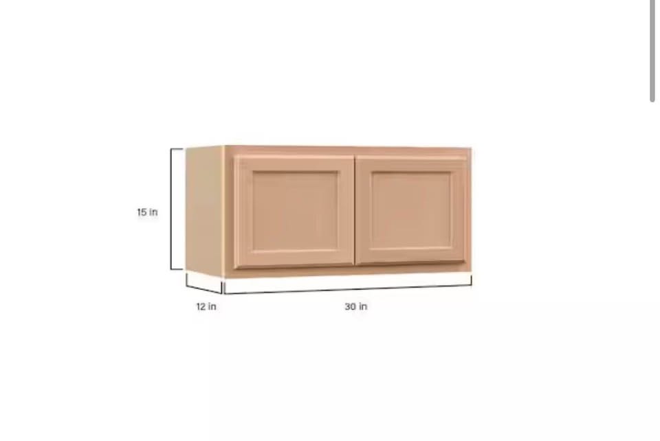 Hampton Bay 30” x 12” x 15” Recessed Panel Wall Bridge Kitchen Cabinet