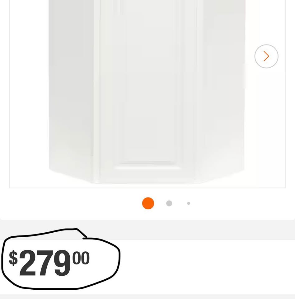 Hampton Bay 24” Corner Wall Kitchen Cabinet