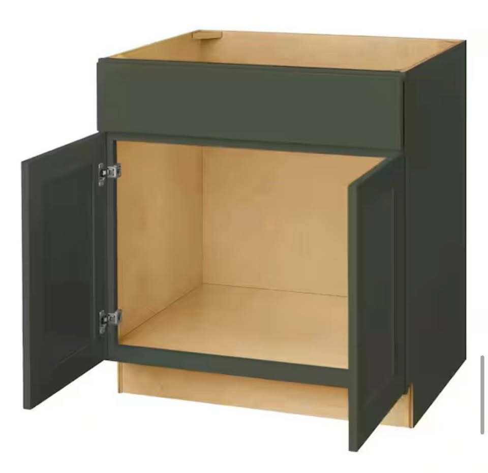 Hampton Bay 30” Fern Green Ready-to-Assemble Sink Base Cabinet