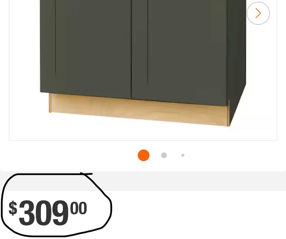 Hampton Bay 30” Fern Green Ready-to-Assemble Sink Base Cabinet