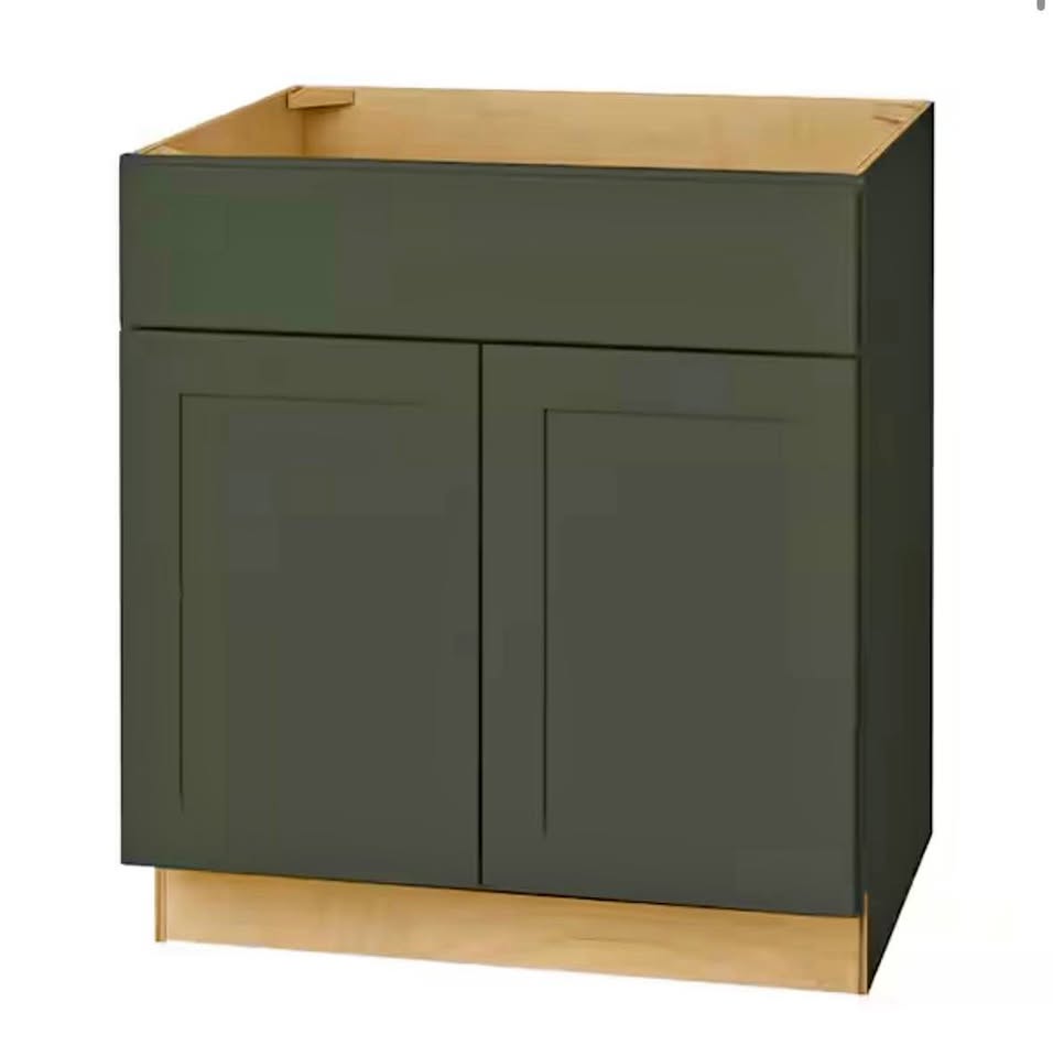 Hampton Bay 30” Fern Green Ready-to-Assemble Sink Base Cabinet