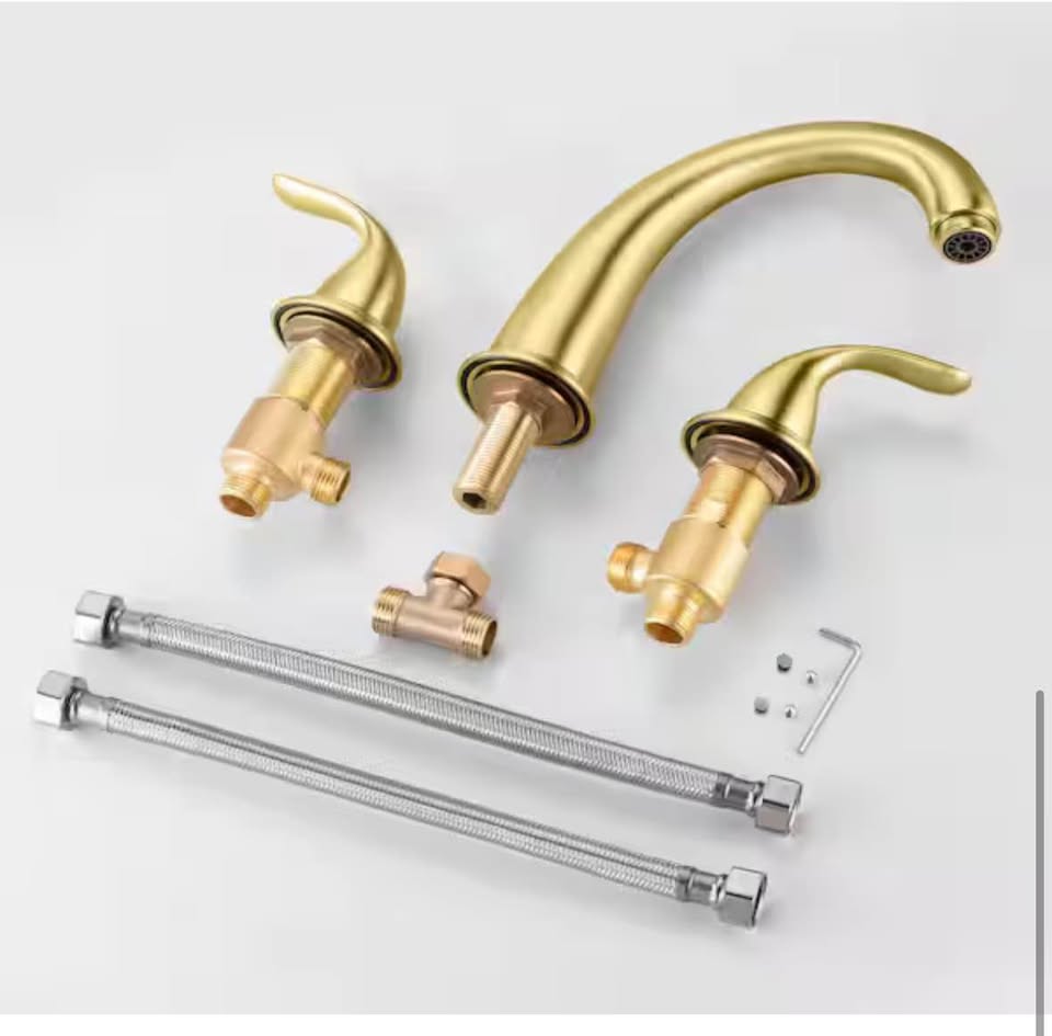 SUMERAIN 2-Handle Roman Tub Faucet Black & Gold
