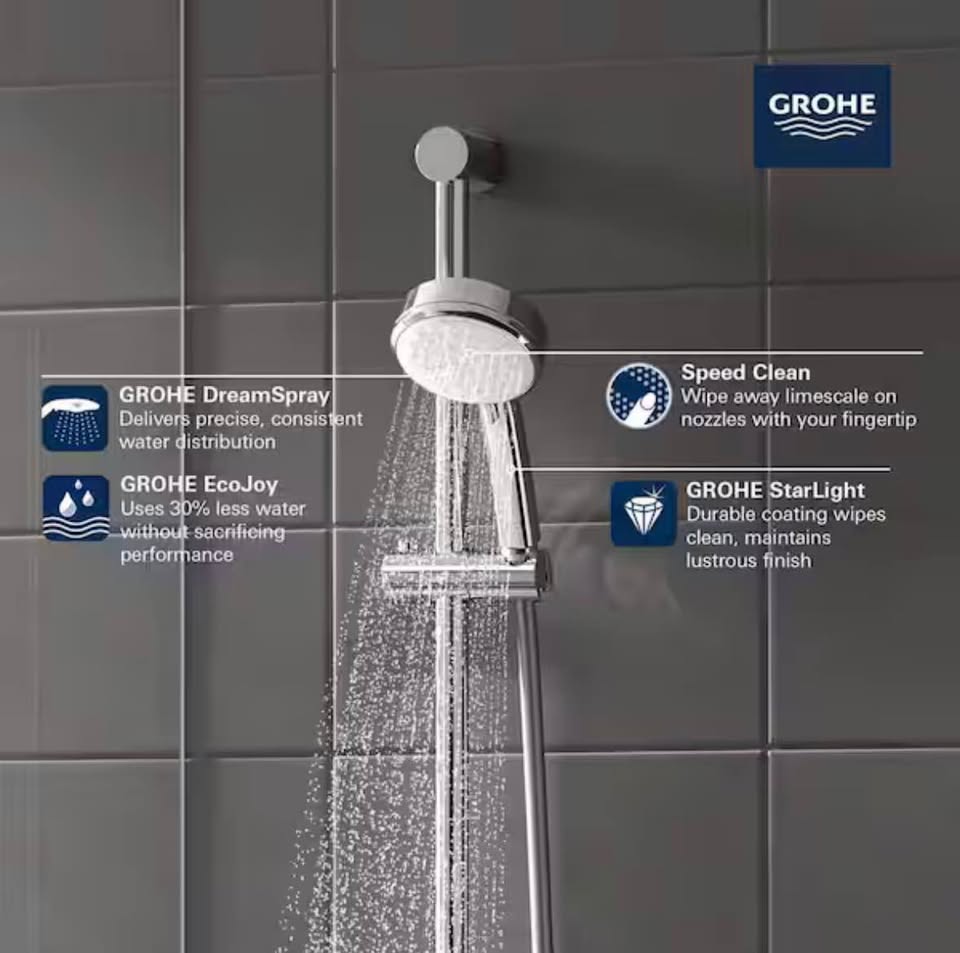 GROHE Tempesta 4 in. 2-Spray Handheld Shower Head Chrome