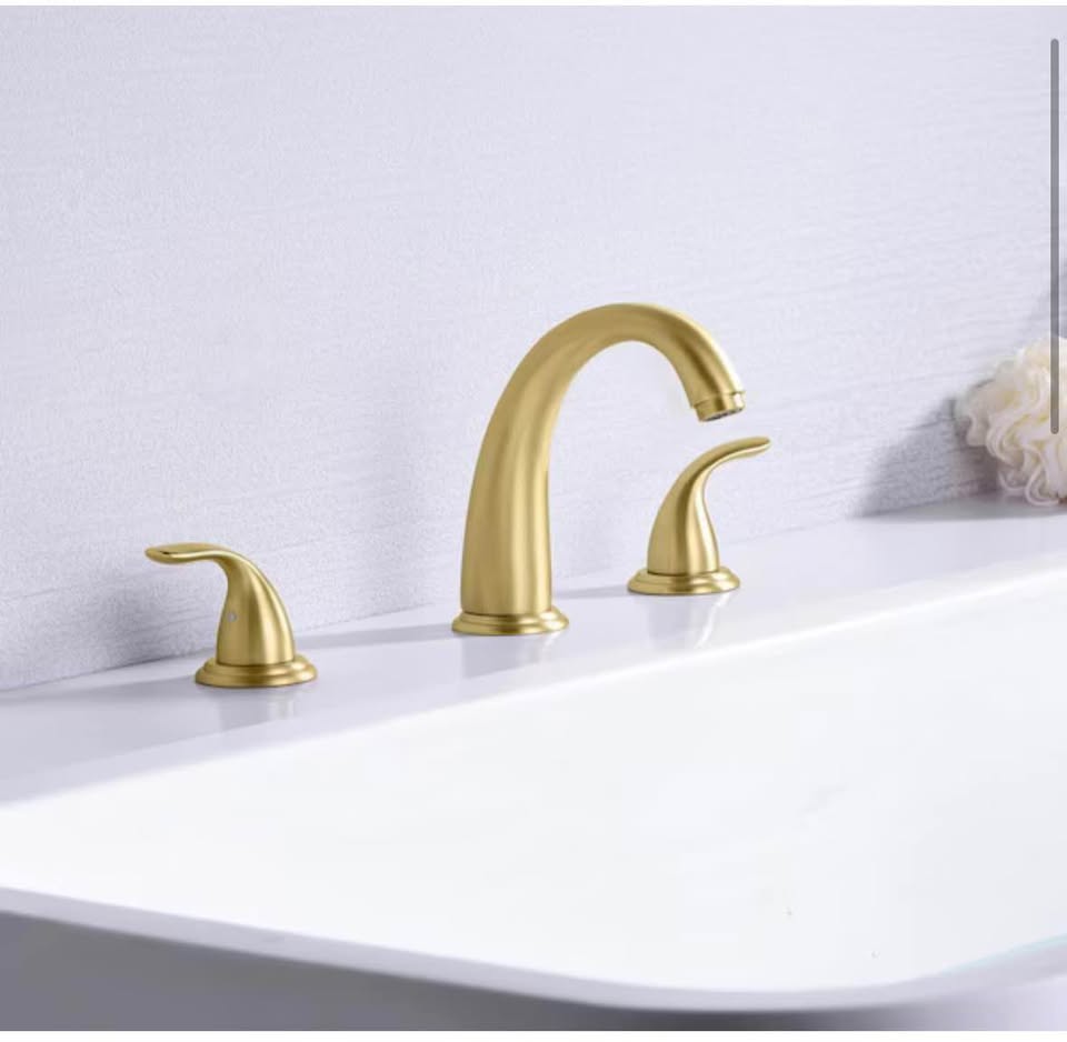 SUMERAIN 2-Handle Roman Tub Faucet Black & Gold
