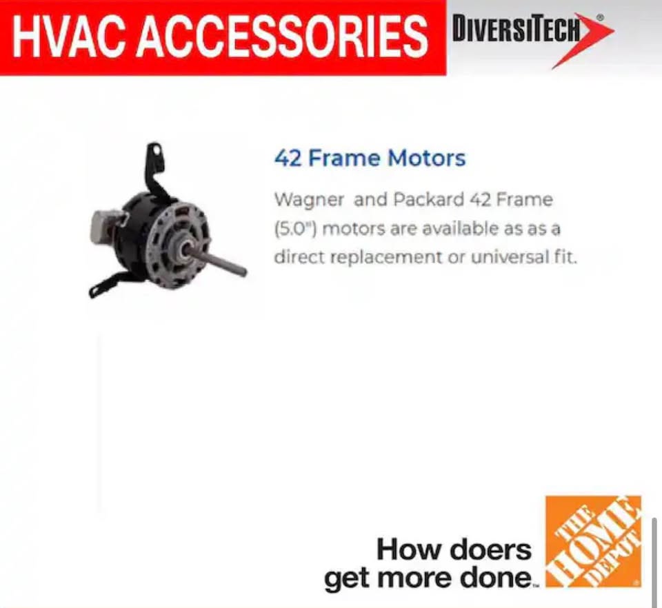 Packard 42-Frame Condenser Fan Motor 1/4-1/6HP 1075RPM 208-230V