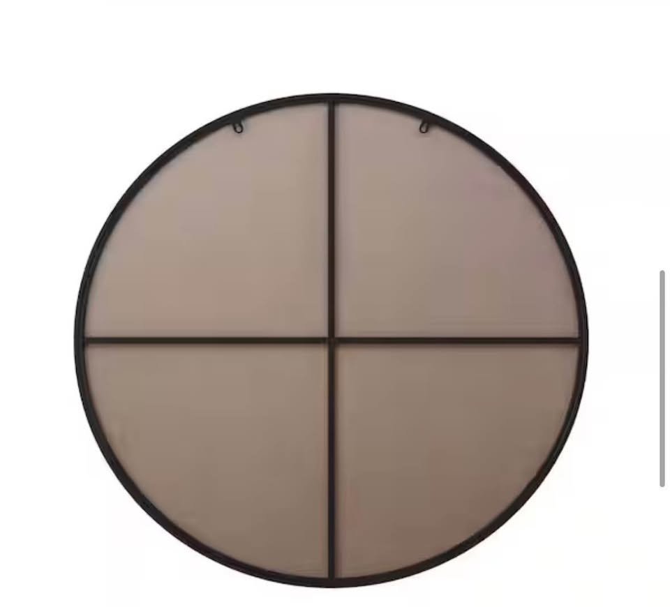 Seafuloy 38” Black Round Wall Mirror